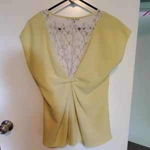 NY Collection Petite Lace-Back Draped Top